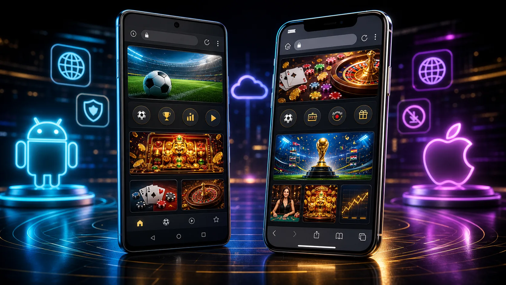 Experiência casaaposta compatível com Android e iOS no navegador mobile